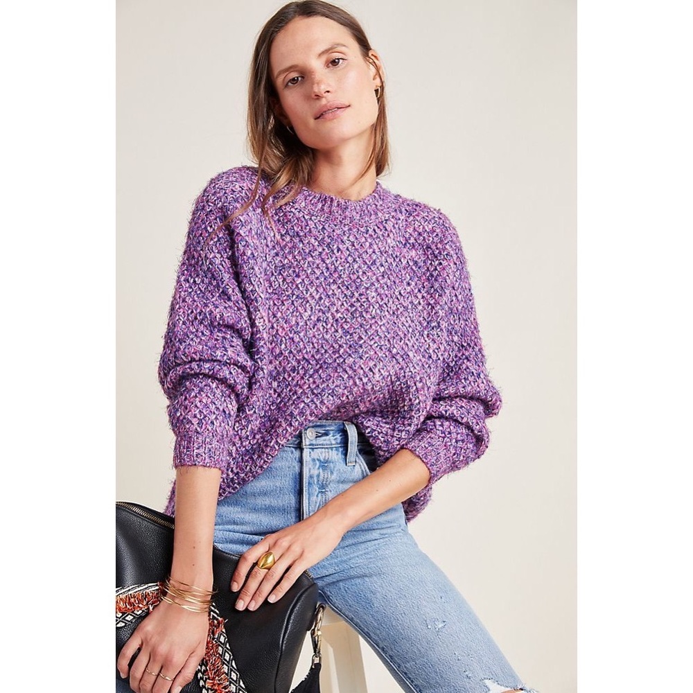 Anthropologie RAGA Rita Metallic Chunky Sweater